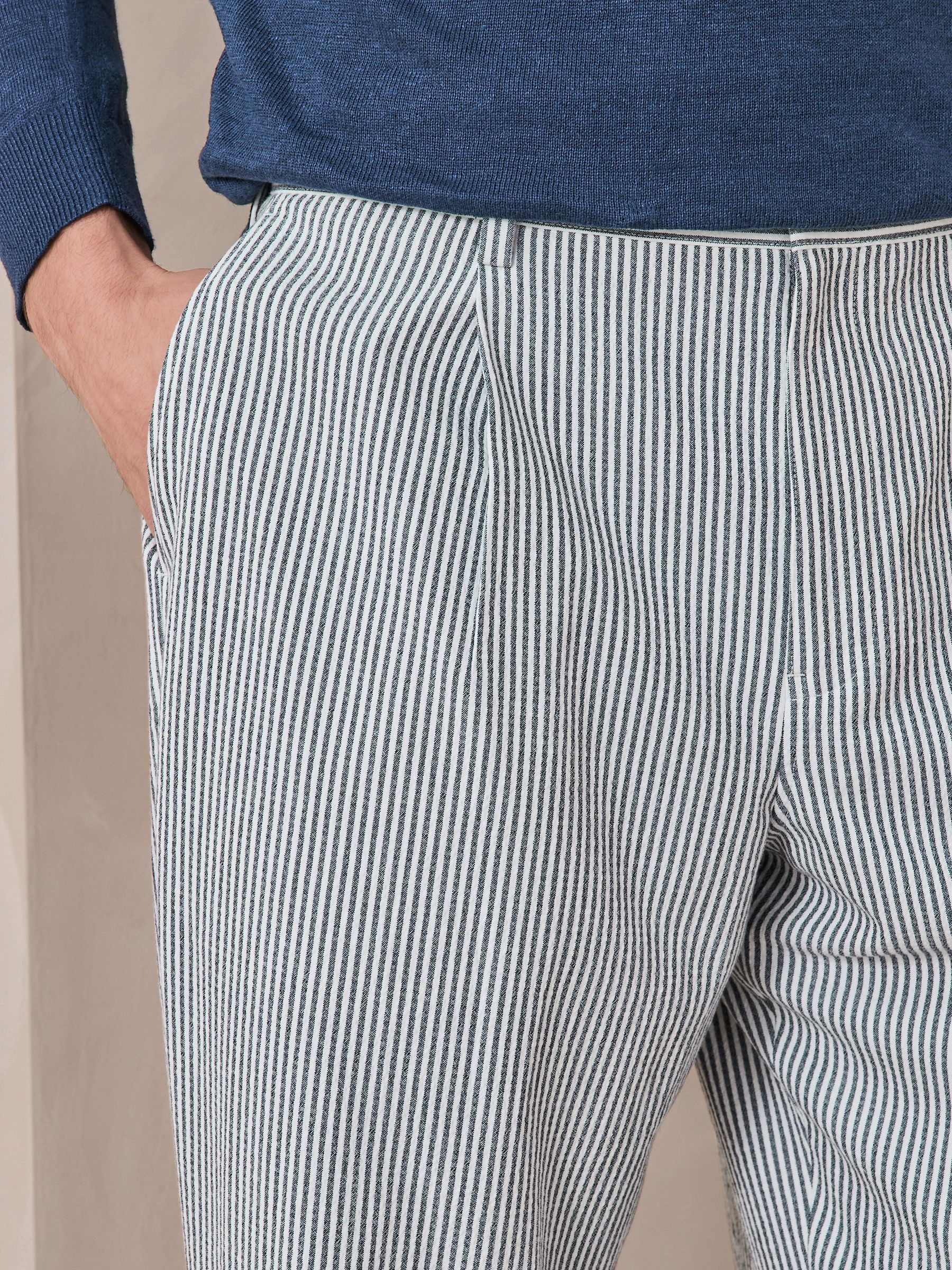 Buy Blue Relaxed Fit Seersucker Stripe Suit Trousers from Next Canada