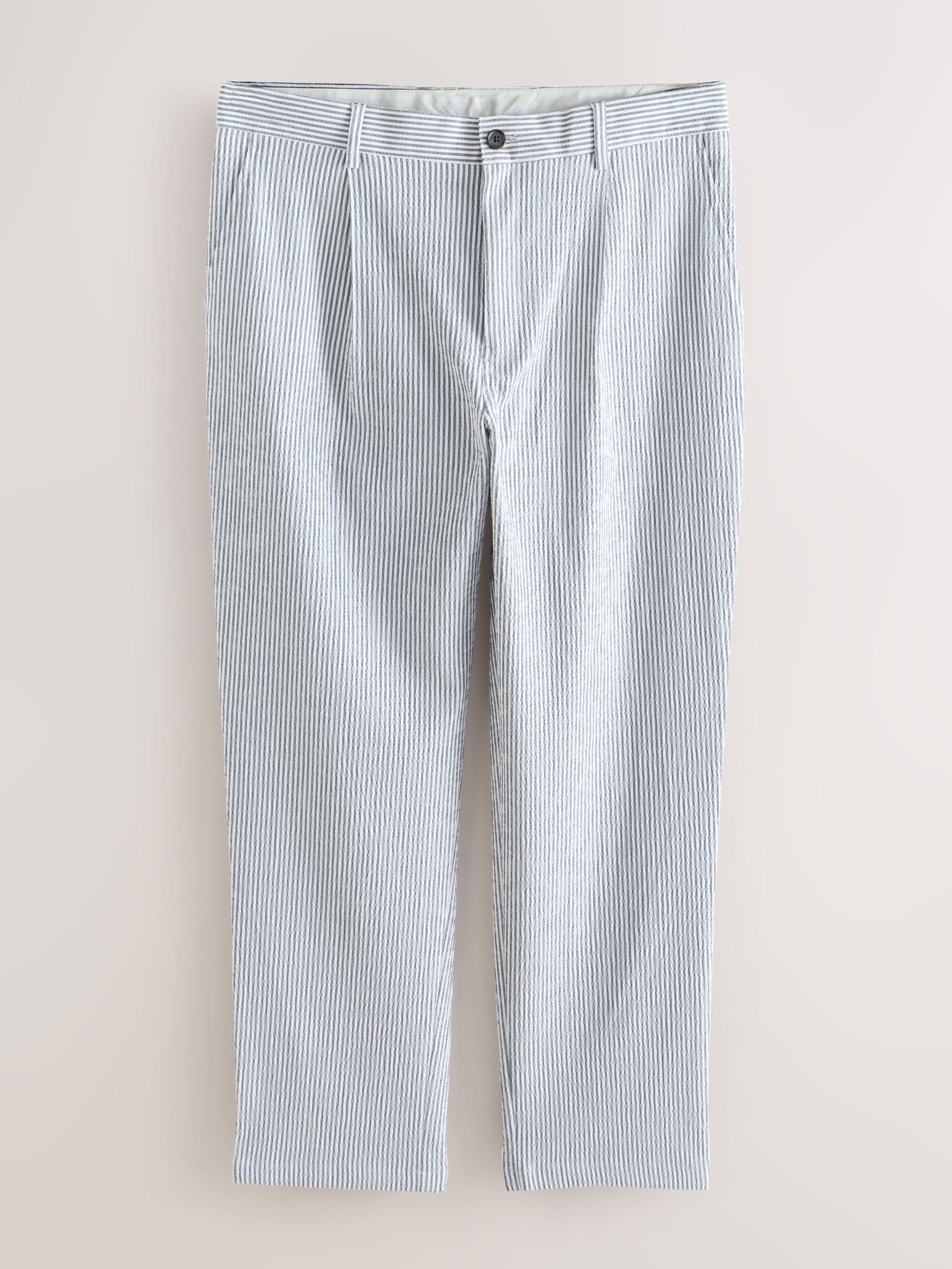 Buy Blue Relaxed Fit Seersucker Stripe Suit Trousers from Next Canada