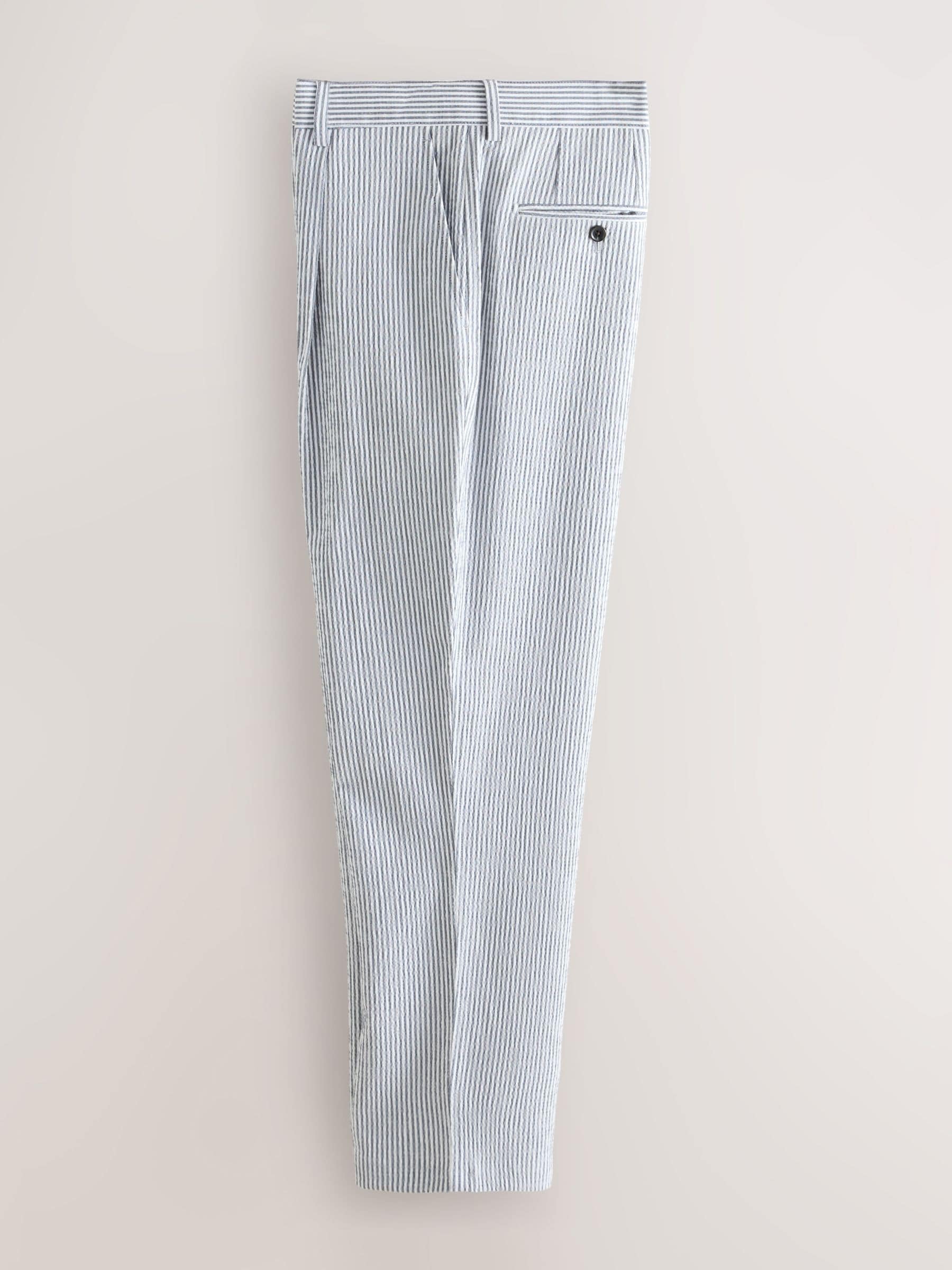 パンツ NEAT Seersucker Striped Taperd Pants Buy Blue Relaxed Fit Seersucker Stripe Suit Trousers from Next Canada