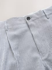 Albastru - Relaxed Fit Seersucker Stripe Suit Trousers - Imaginea 8 din 9