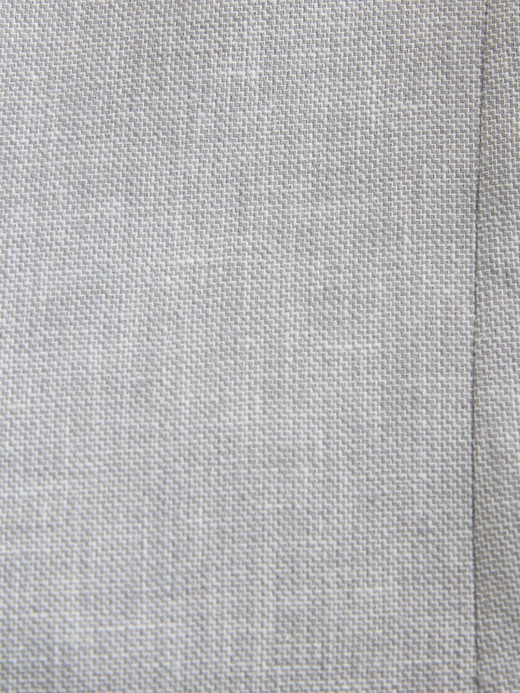 Grey Tailored Fit Double Breasted Linen Blend Texture Suit Jacket - Image 13 of 13