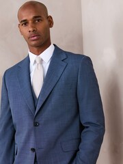 Blue Tailored Fit N.Premium Merino Wool Blend Texture Suit Jacket - Image 1 of 8