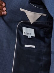 Blue Tailored Fit N.Premium Merino Wool Blend Texture Suit Jacket - Image 8 of 8