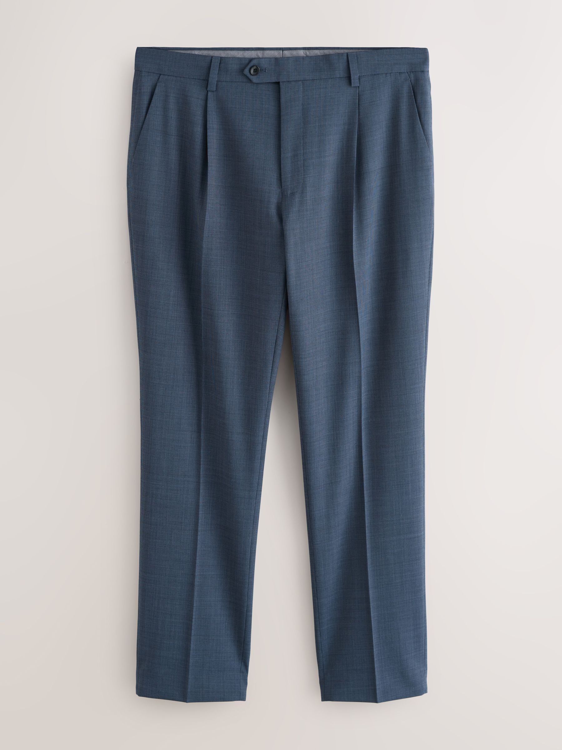 Buy Blue N.Premium Tailored Fit Texture Suit Trousers with Wool