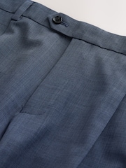 Blue N.Premium Tailored Fit Merino Wool Blend Texture Suit Trousers - Image 8 of 10