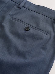 Blue N.Premium Tailored Fit Merino Wool Blend Texture Suit Trousers - Image 9 of 10