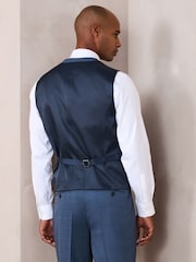 Albastru - N.Premium Merino Wool Blend Texture Suit Waistcoat - Imaginea 3 din 8