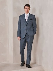 Gri - N.Premium Merino Wool Blend Texture Suit Waistcoat - Imaginea 4 din 9