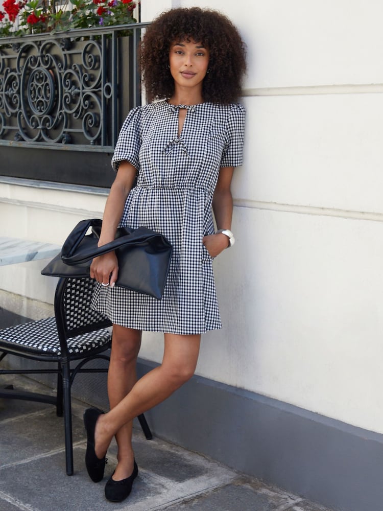 knee length dresses for ladies Rihoas Gingham Cottagecore Mini Dress