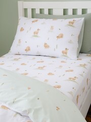Bianca White Mini Moo Cow Cotton Fitted Sheet - Image 1 of 2