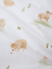 Bianca White Mini Moo Cow Cotton Fitted Sheet - Image 2 of 2