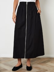 Saia de popeline de cotton Threadbare com zíper - Imagem 2 de 4