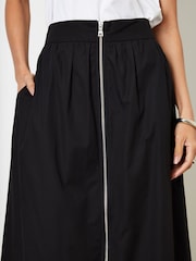 Saia de popeline de cotton Threadbare com zíper - Imagem 3 de 4