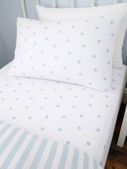 Bianca Blue Mini Star & Stripes Cotton Fitted Sheet - Image 1 of 2