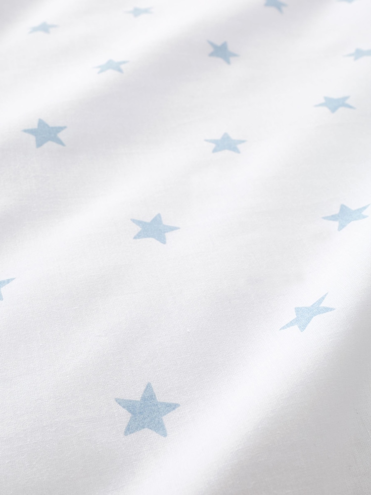 Bianca Blue Mini Star & Stripes Cotton Fitted Sheet - Image 2 of 2