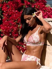 B by Ted Baker Padded Triangle White Floral Bikini Top - Image 1 of 5