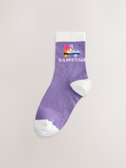 Little Bird by Jools Oliver Pastel Rainbow German Days Of The Week Socks 7 Pack - Image 7 of 8