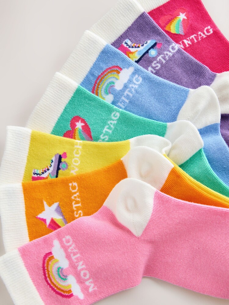 Little Bird by Jools Oliver Pastel Rainbow German Days Of The Week Socks 7 Pack - Image 8 of 8 Little Bird by Jools Oliver Pastel Rainbow German Days Of The Week Socks 7 Pack - Image 8 of 8