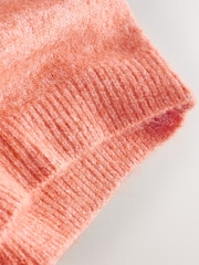 Orange Embroidery Crew Neck Knitted Cardigan - Image 9 of 9