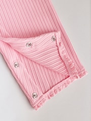 Pink Tonal Button Through Wide Leg Jersey Baby Rompers 3 Pack - Image 11 of 12