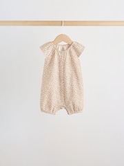 Neutral Floral Popper Through Jersey Baby Rompers 4 Pack - Image 6 of 12