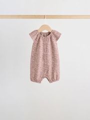Neutral Floral Popper Through Jersey Baby Rompers 4 Pack - Image 7 of 12