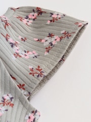 Neutral Floral Popper Through Jersey Baby Rompers 4 Pack - Image 9 of 12