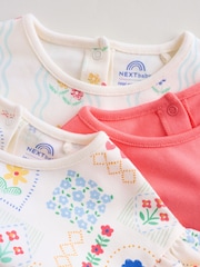 Rot und Weiß gemustert bestickt - Baby-Strampelanzüge aus Jersey im 3er-Pack - Bild 11 von 13