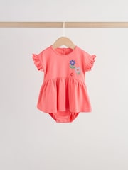 Rot und Weiß gemustert bestickt - Baby-Strampelanzüge aus Jersey im 3er-Pack - Bild 7 von 13