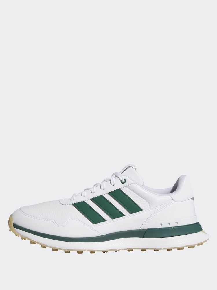 adidas Golf White/Green S2G 26 Leather Spikeless Shoes - Image 2 of 9 adidas Golf White/Green S2G 26 Leather Spikeless Shoes - Image 2 of 9