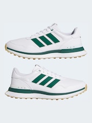 adidas Golf White/Green S2G 26 Leather Spikeless Shoes - Image 5 of 9