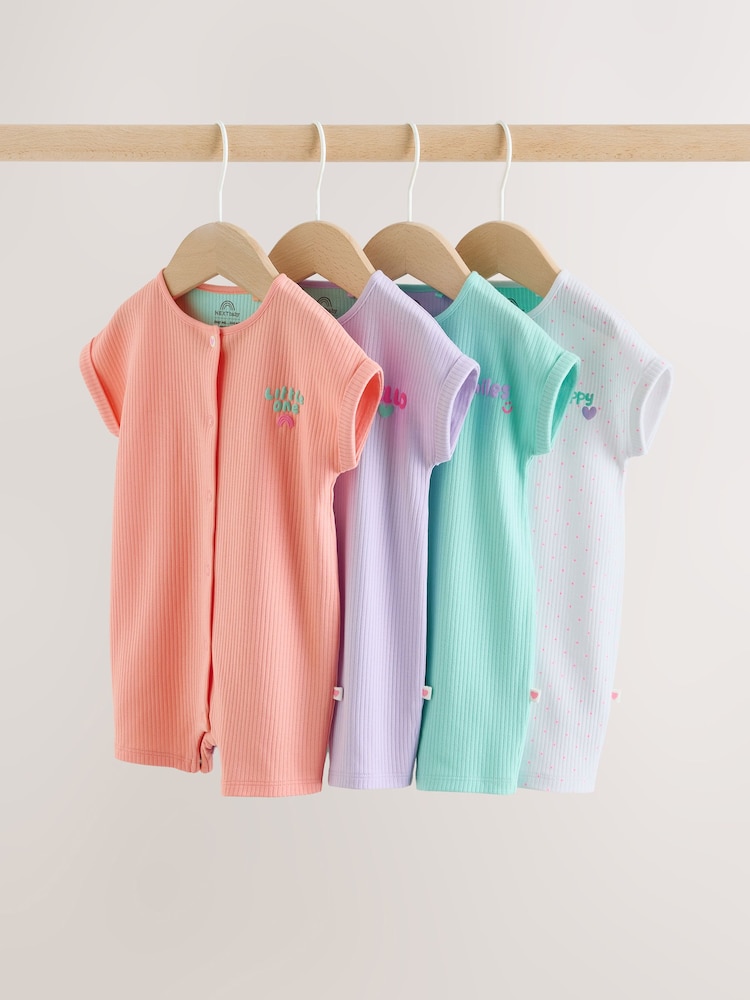 Multi Bright Coloured - Jersey Baby Krátký overal 4 Pack - Obrázek 1 z 15