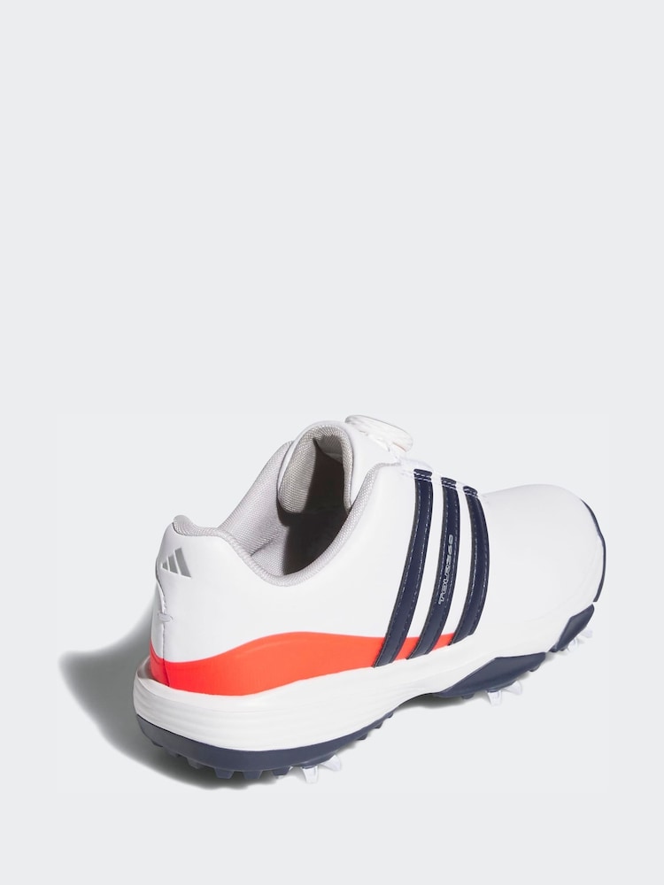 adidas Golf White/Blue Tour 360 24 Boa Kids Shoes - Image 2 of 10