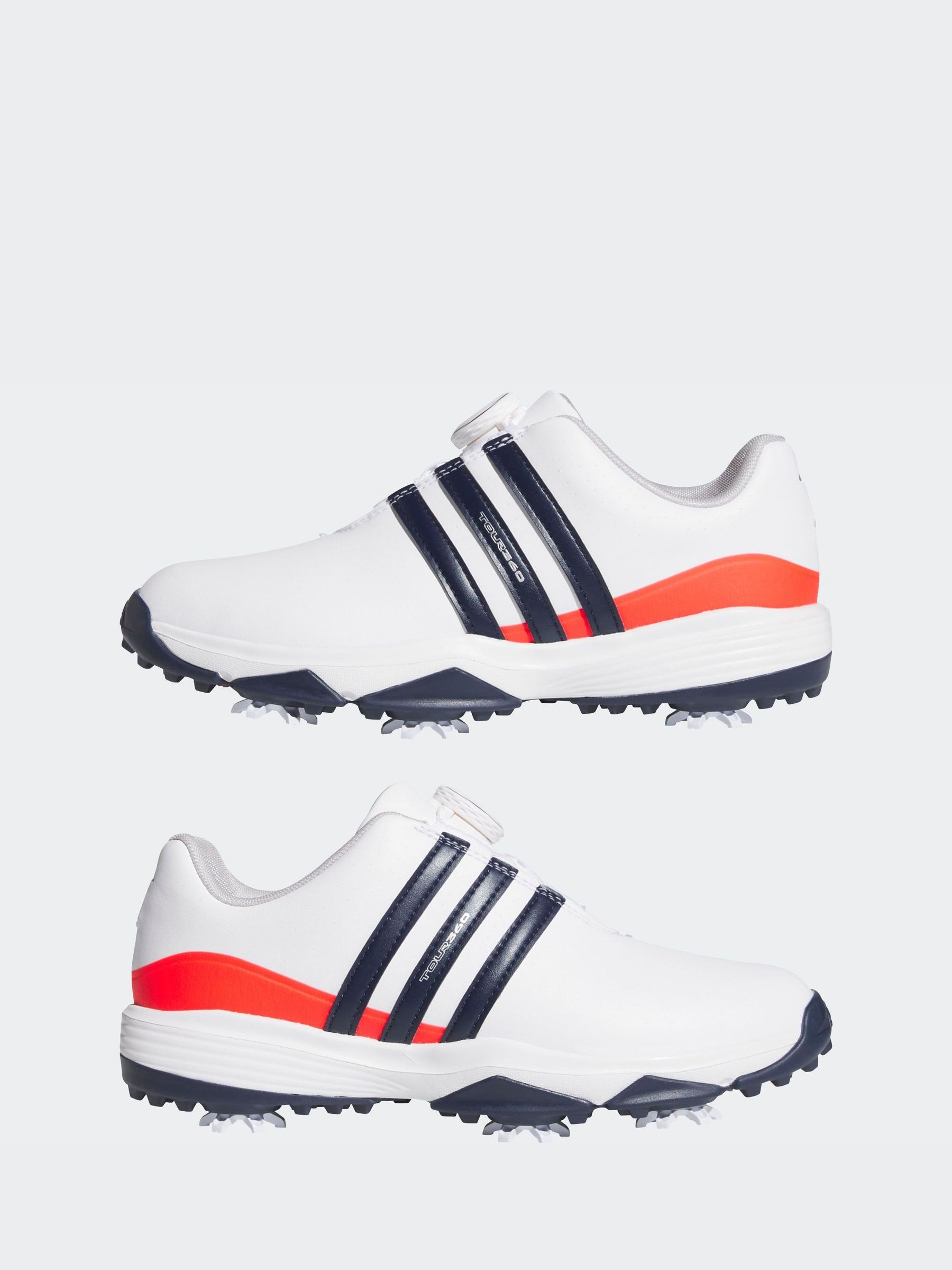 Buy adidas Golf White/Blue Tour 360 24 Boa Kids Shoes from Next