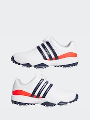 adidas Golf White/Blue Tour 360 24 Boa Kids Shoes - Image 6 of 10