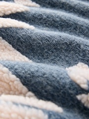 Blue/Ecru Geometric Matching Family Zip Neck Zip Neck Printed Fleece - Image 7 of 7