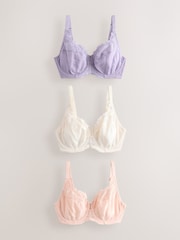 Cream/Lilac/Peach - Набор из 3 бюстгальтеров на косточках с мягкими чашечками для размера от DD и выше - Изображение 1 6