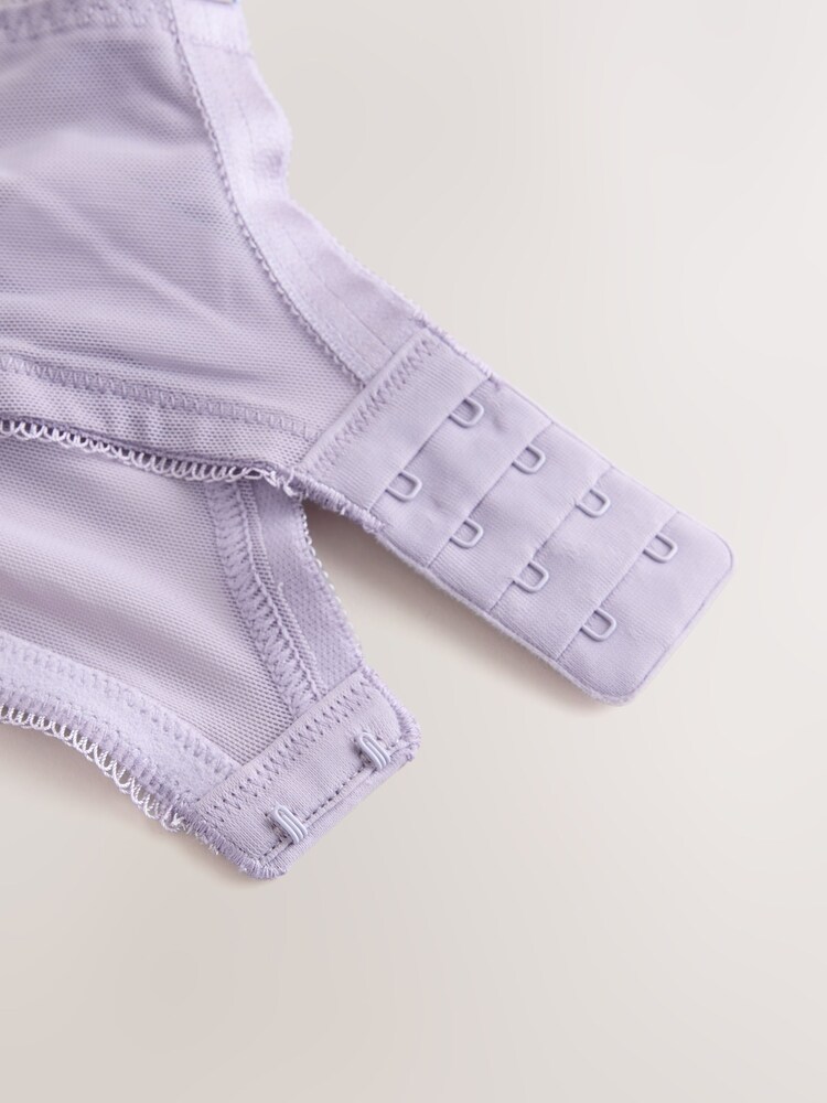 Cream/Lilac/Peach DD+ Lace Trim Non Pad Full Cup Underwired Bras 3 Pack - Image 10 of 10