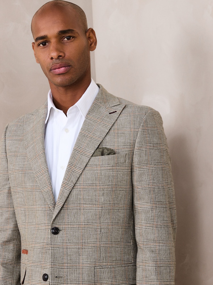 Green N. Premium Slim Fit Check Suit Jacket - Image 1 of 13