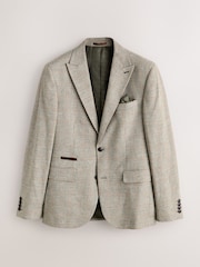Green N. Premium Slim Fit Check Suit Jacket - Image 8 of 13