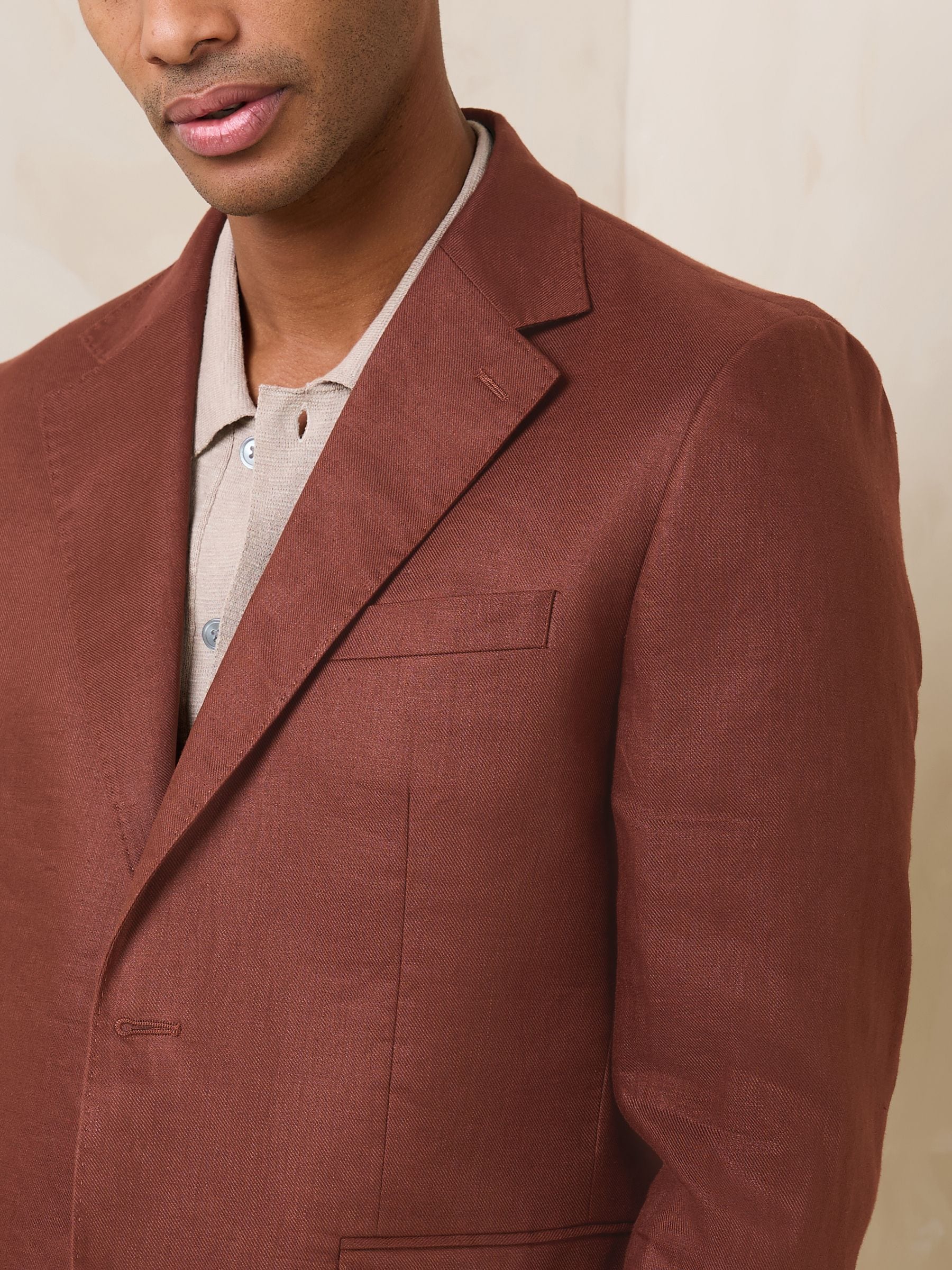 Buy Brown N.Premium Tailored Fit 100% Linen Suit Jacket from Next USA