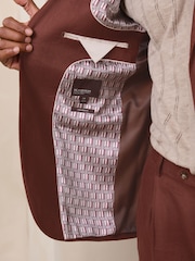 Brown N.Premium Tailored Fit Linen Suit Jacket - Image 6 of 13