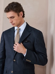 Blue N.Premium Tailored Fit Linen Suit Jacket - Image 2 of 13