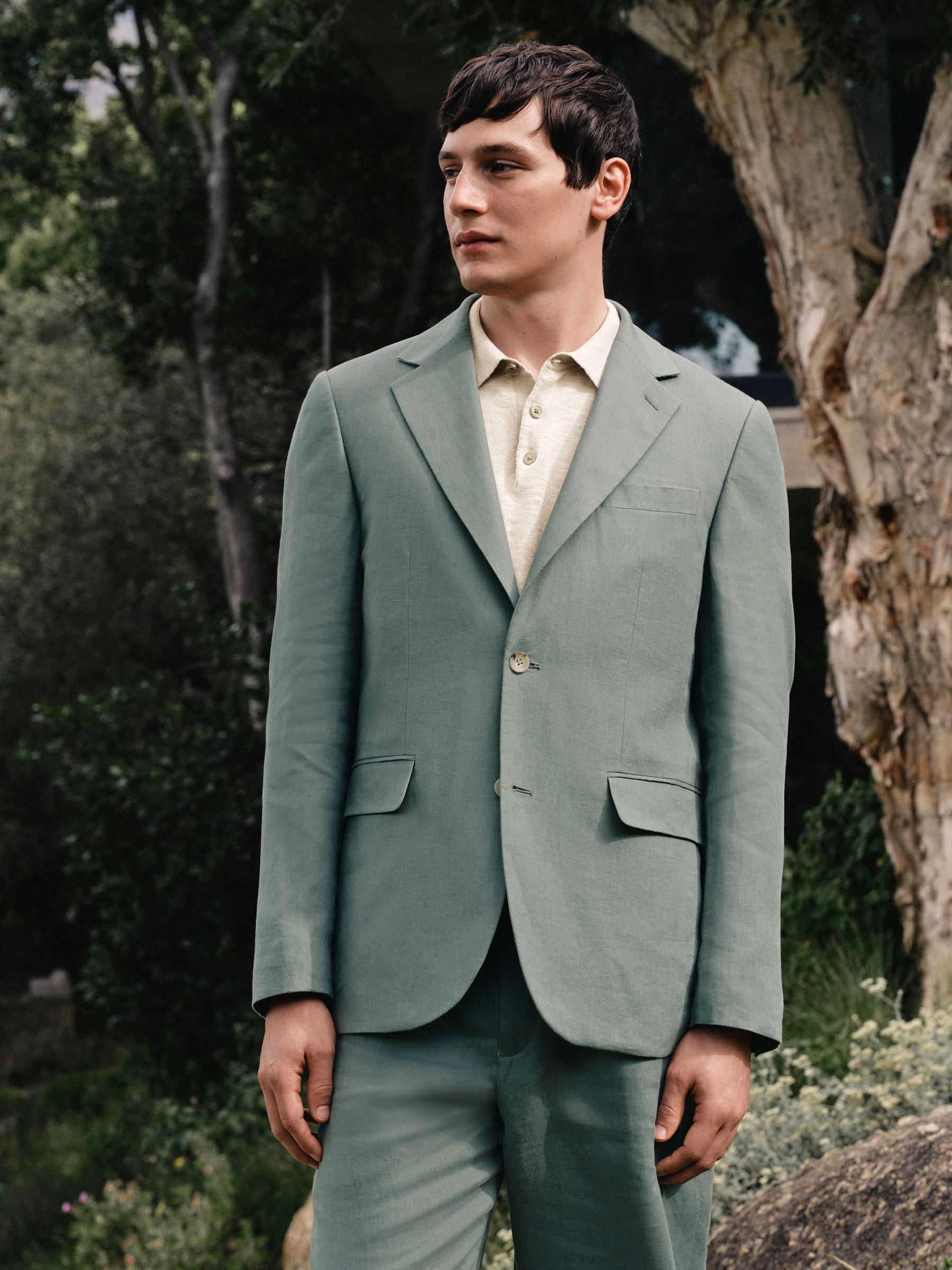 Buy Green N.Premium Tailored Fit 100% Linen Suit Jacket from Next