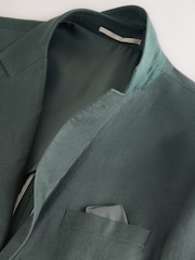 Green N.Premium Tailored Fit Linen Suit Jacket - Image 7 of 10