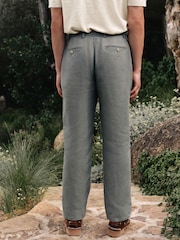 Green N.Premium Tailored Fit 100% Linen Suit Trousers - Image 2 of 5