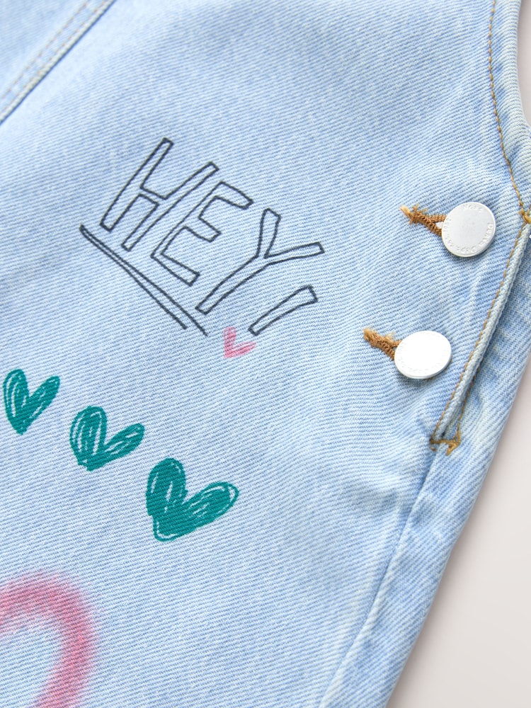 Denim Graffiti Printed Dungarees (3-16yrs) - Image 8 of 8