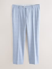 Light Blue Regular Fit Check Suit Trousers - Image 6 of 10
