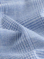 Light Blue Regular Fit Check Suit Trousers - Image 9 of 10