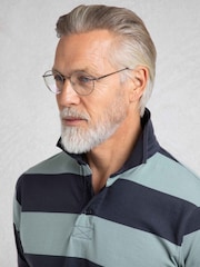 Weird Fish Green Ronald Striped Polo Shirt - Image 2 of 7
